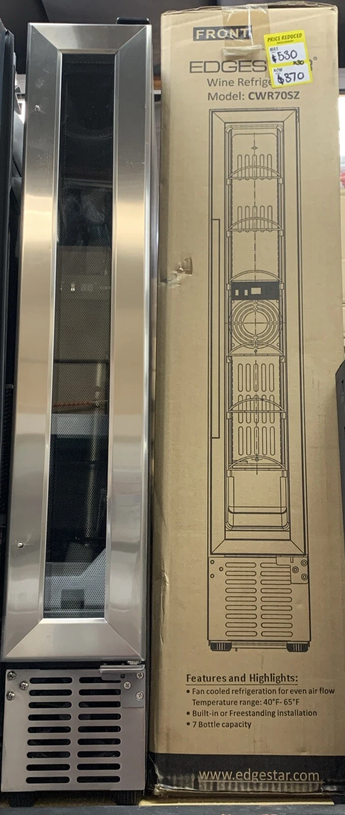 EdgeStar CWR70SZ 6"W 7 Bottle Capacity Built-In Co